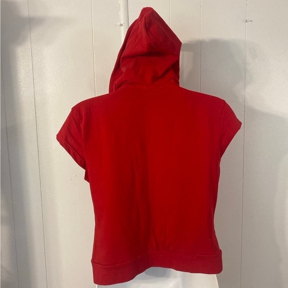 Vintage NYC Women Red Hooded Zipper Top NWT size L - Picture 7 of 10